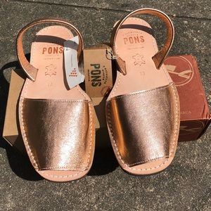 Pons Avarcas Spanish Sandals size 10 rose gold